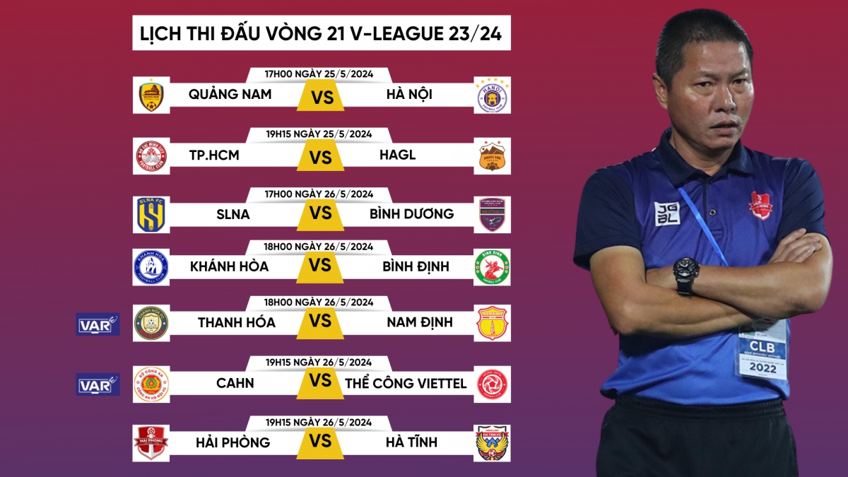 Lịch trực tiếp vòng 21 V-League 2023/2024: Áp dụng VAR ở 2 trận cầu đinh